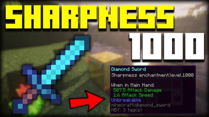 How to get a sharpness 1000 sword in minecraft 1163